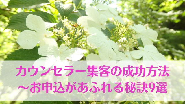 カウンセラー集客の成功方法秘訣9選　画像イメージ